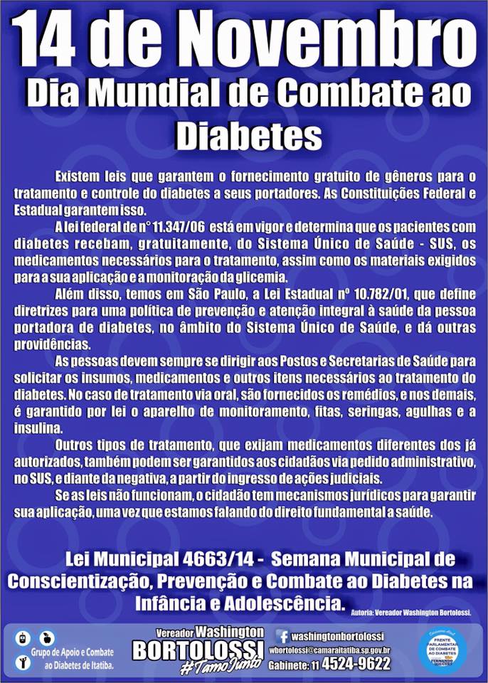 DIA MUNDIAL DE COMBATE AO DIABETES