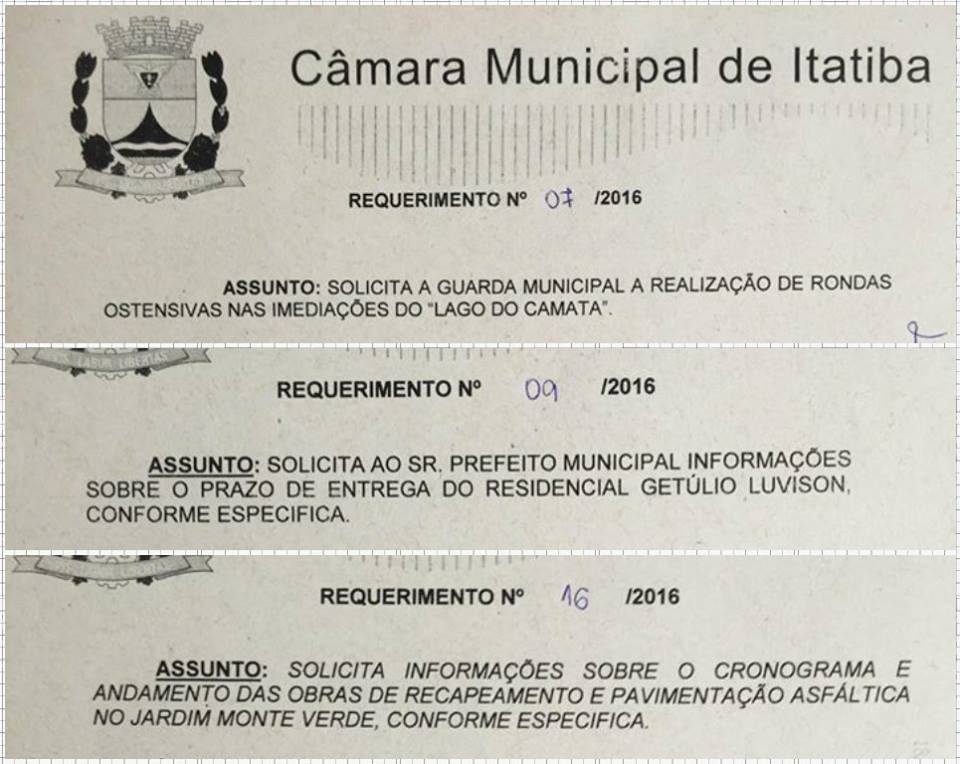 3 REQUERIMENTOS DISCUTIDOS E VOTADOS NA SESSÃO DESSA SEMANA